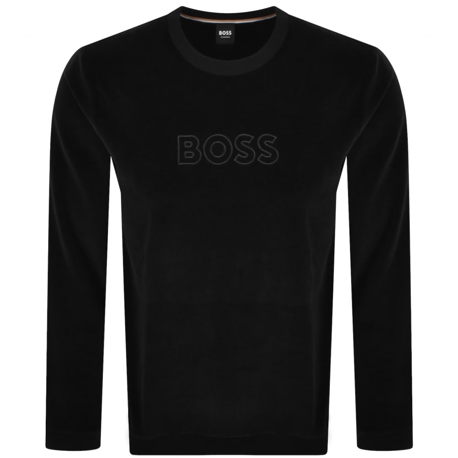 BOSS Velour Sweatshirt Black | Mainline Menswear us